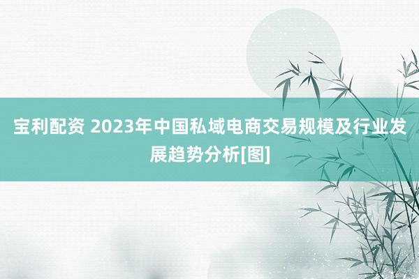 宝利配资 2023年中国私域电商交易规模及行业发展趋势分析[图]